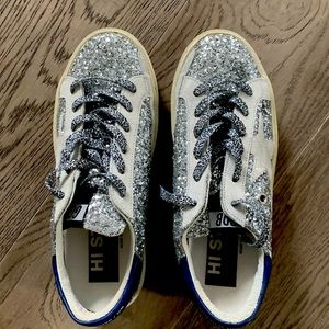 Golden goose Db Hi Star low top glitter court sneakers. Sz 37 NBW